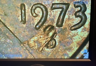 Interesting-1973-Penny-Mint-Unknown-Environmental?