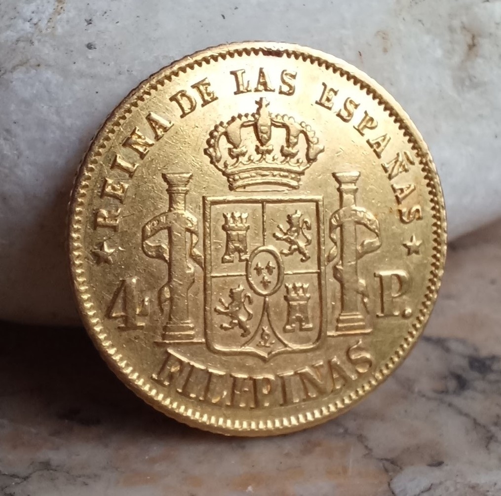Gold-1864-4-Peso-Coin-Philippines