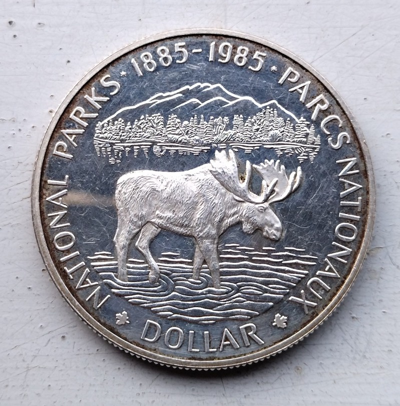 Silver-1-Dollar-1985-Canada-National-Parks-Proof---Heavier-Weight