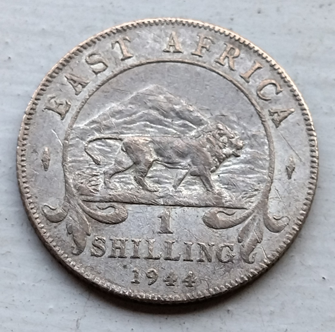 Silver-1-Schilling-1944-East-Africa---Low-Weight