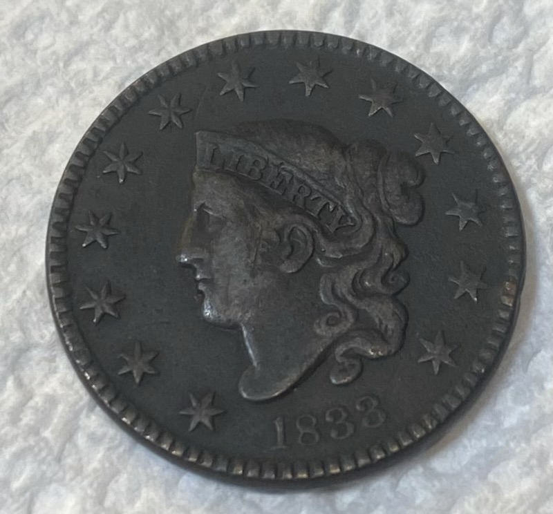 1833-Coronet-Head-Large-Cent
