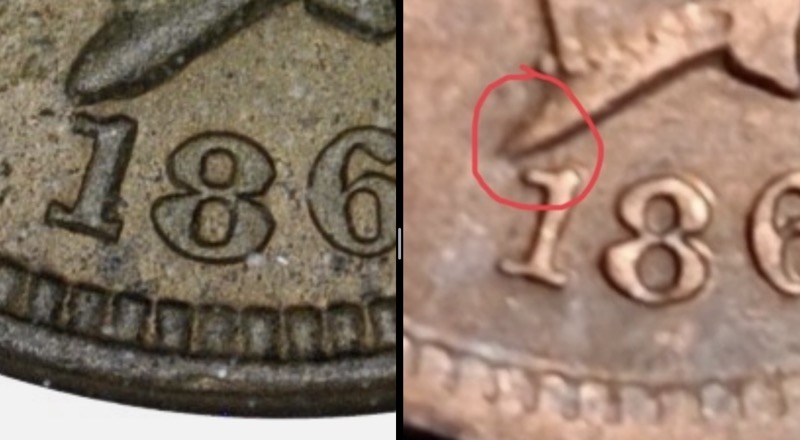 Found-An-1864-Indian-Head-Cent-L-On-The-Ribbon-Cameo-Uncirculated