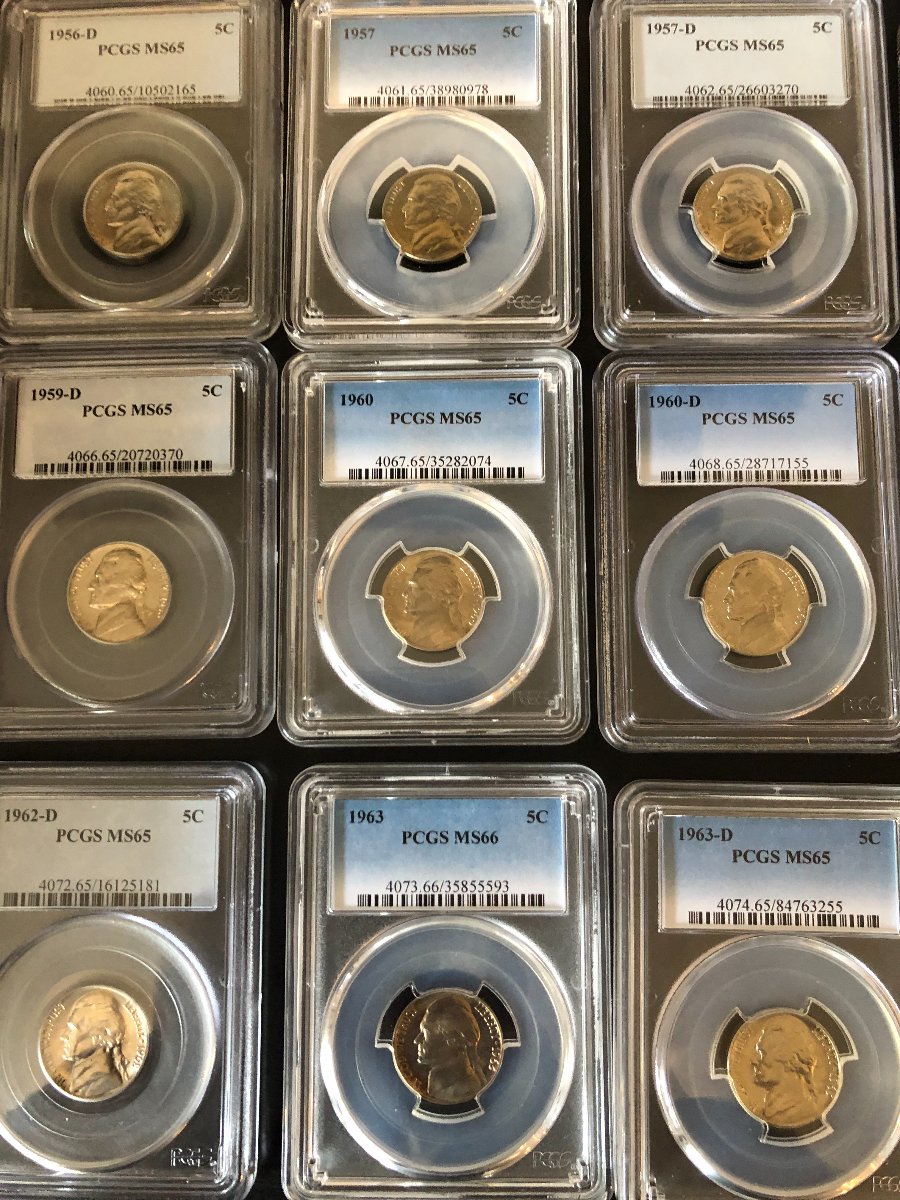 Jefferson-Nickel-Graded-Set-1938-1964-Including-Proofs
