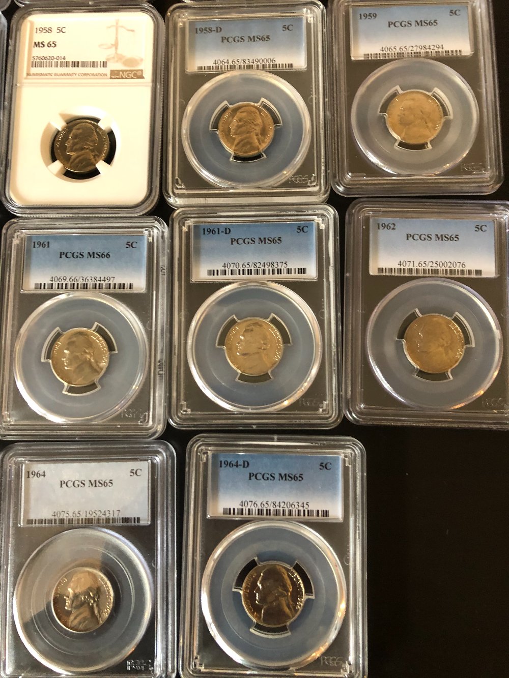 Jefferson-Nickel-Graded-Set-1938-1964-Including-Proofs