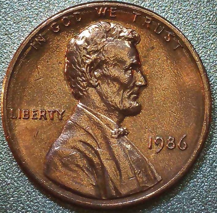1986-P-Lincoln-Cent-With-Die-Chip-&-Die-Crack