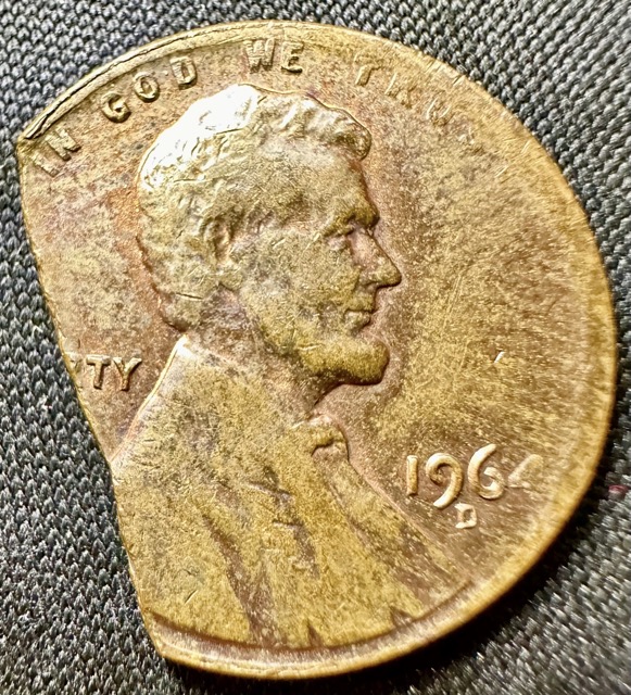 1964-D-Lincoln-Cent-Ragged-Clip-Thin-Planchet--Off-Weight