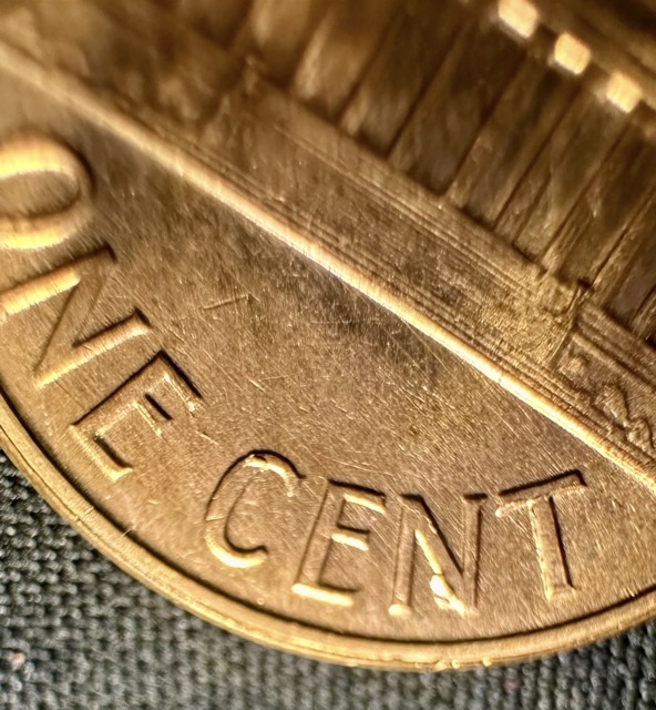 1960-D-Lincoln-Cent-Bie,-Cracked-Skull,-Die-Chips--And-Fold-Over-Lamination?