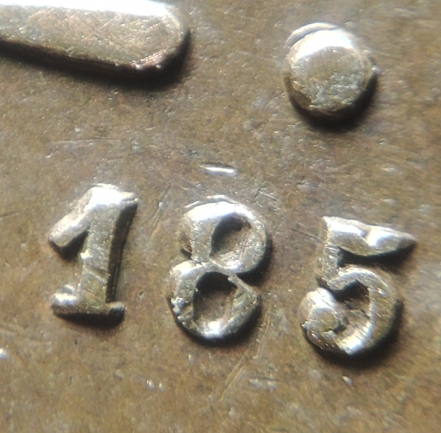 1/2-Öre-1858/7-Sweden---Overdate-8/7