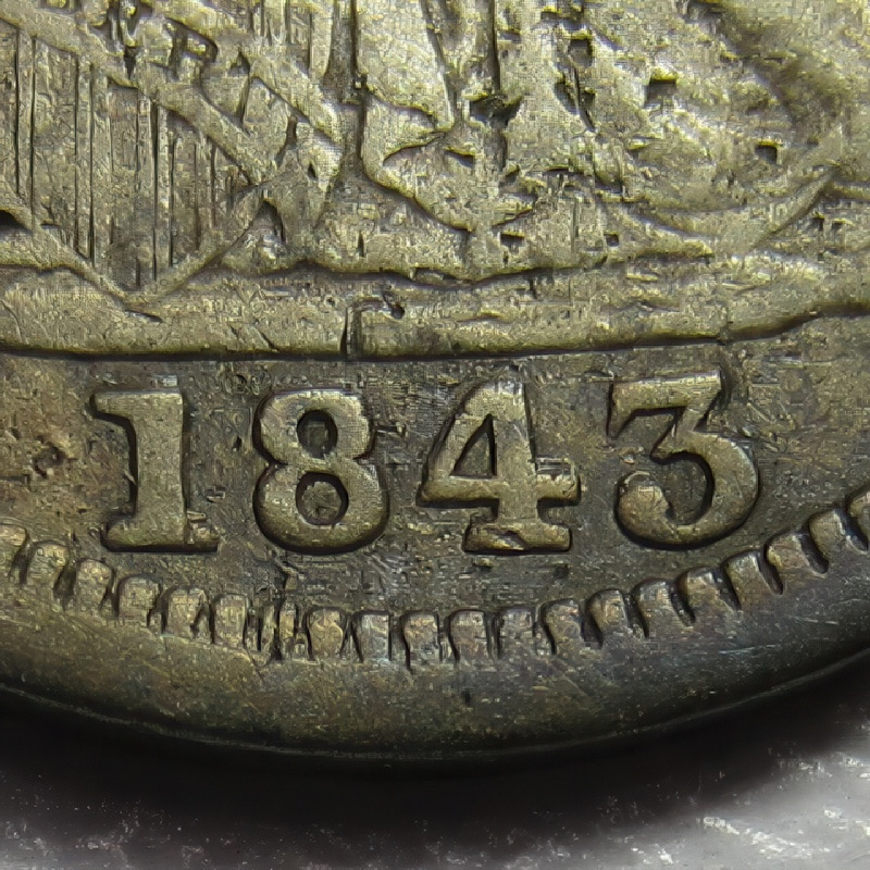 1843-Seated-Liberty-Dime-Repunched-Date