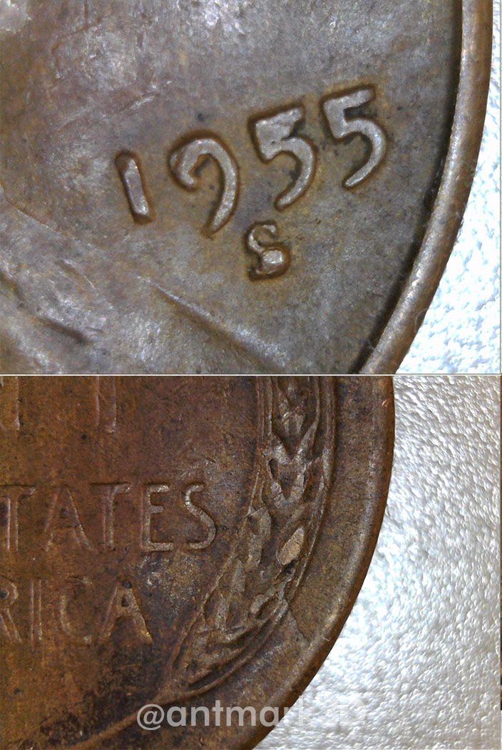 1955-S---Lincoln-Wheat-Cent-With-Noticeable-Errors-