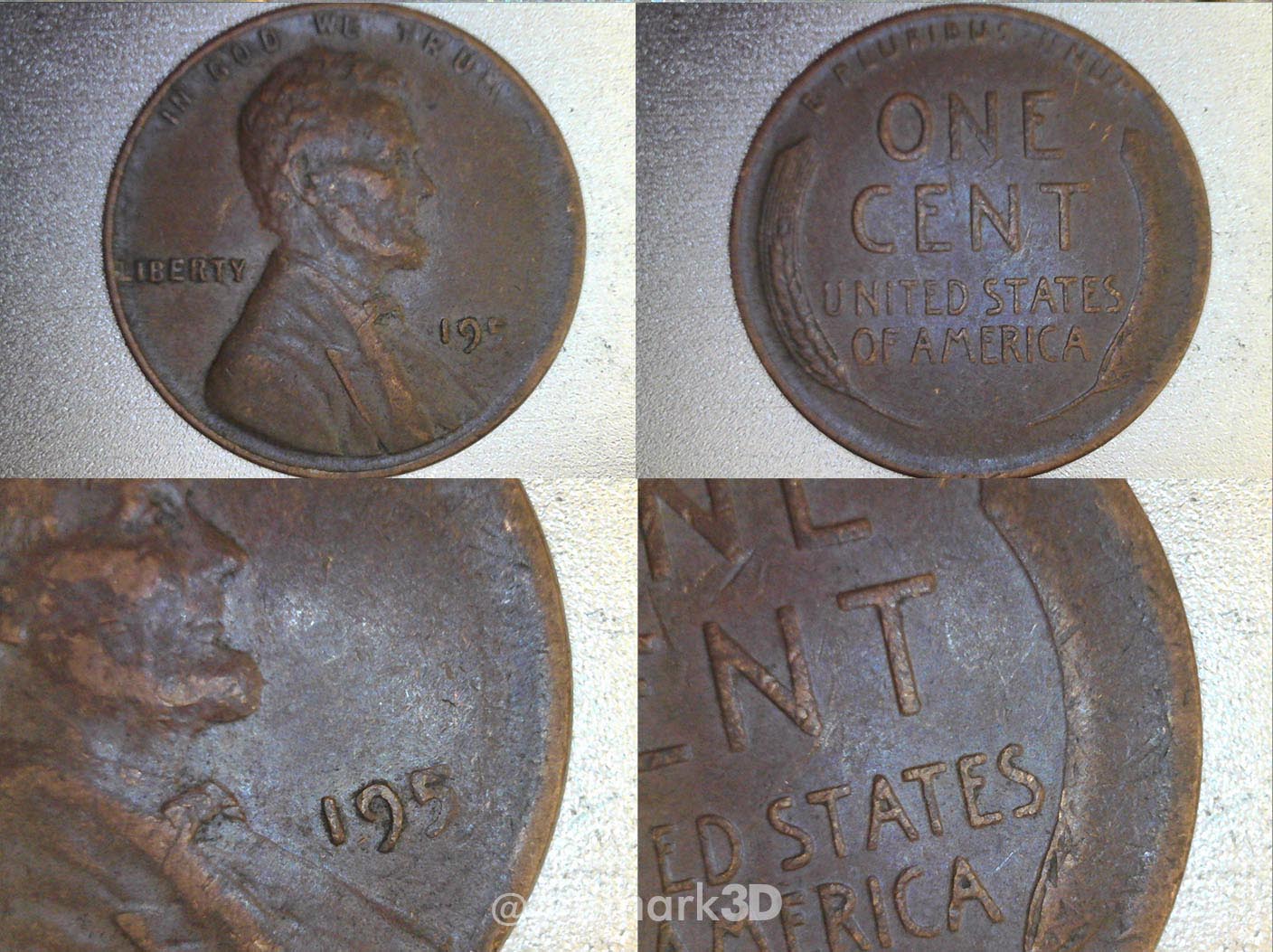 1950's-Wheat-Cent-Grease-Filled-Die-On-Both-Side?