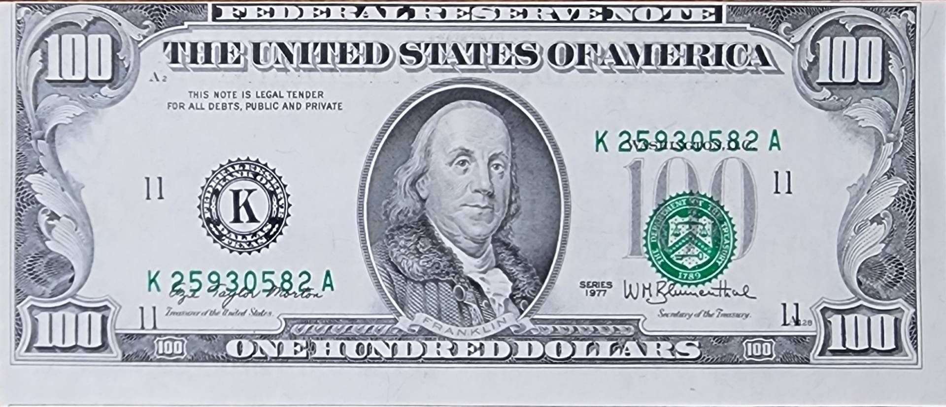 Sweet,-1977-$100-Dollar-Bill-Shift-Error
