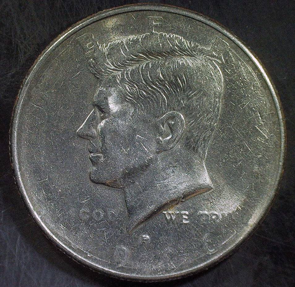 1996-Kennedy-Half-Dollar-Major-Greaser-Strike-Through-Error,-Major-Obverse.