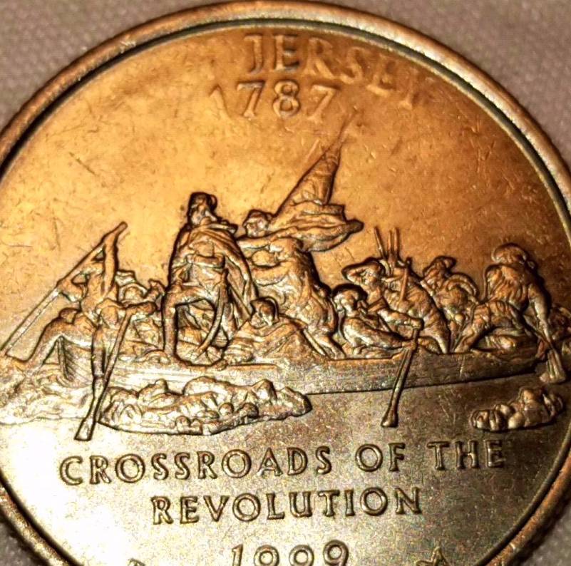 New-Jersey-State-Quarter-With-Parts-Of-New-Jersey-And-1787-Faded/Missing