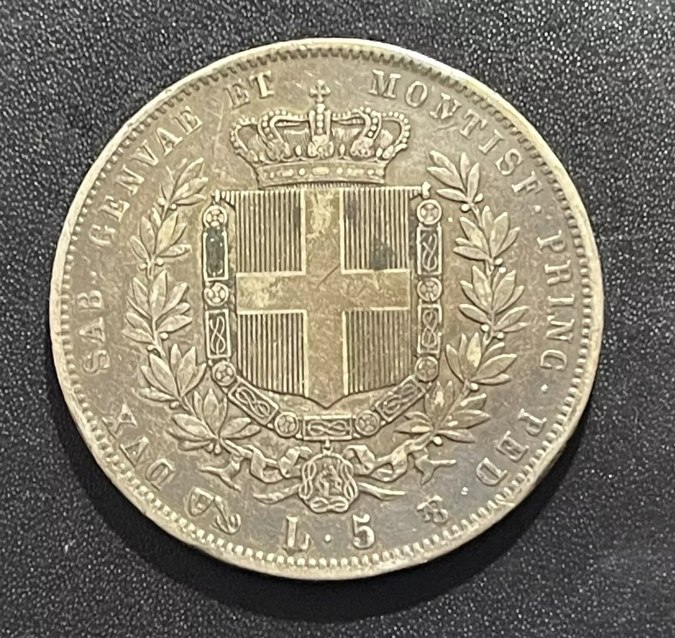 Sardinia-1851-5-Lire--Authentic?