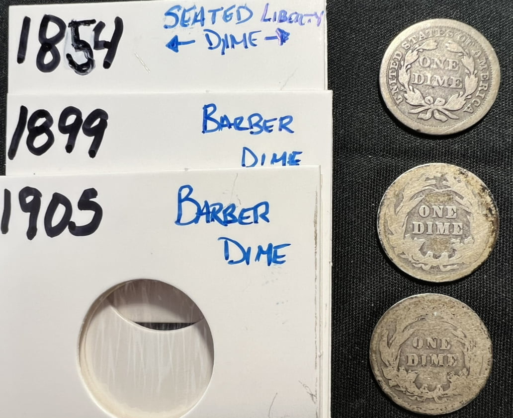 1854---1899---1905-Dime-�--General-Grading-?
