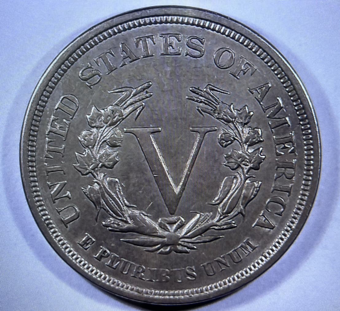 1883-Liberty-'V'-Nickel-No-Cents-OBV-&-REV-Lam-Or-Die-Crack?