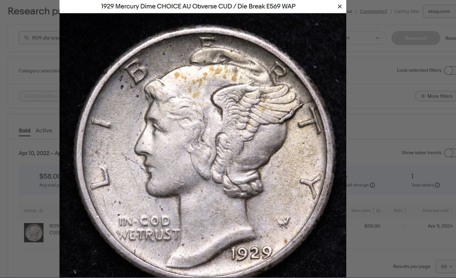 1929-Mercury-Dime-With-Die-Crack.