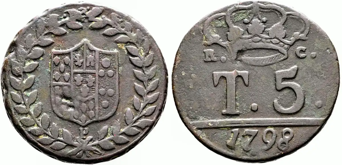 Kongdom-Of-Naples,-Ferdinando-IV-1798-5-Tornesi