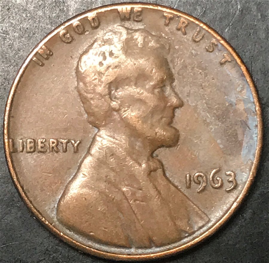 1963-Lincoln-Memorial-Cent-Missing-Partial-Letter-On-Reverse