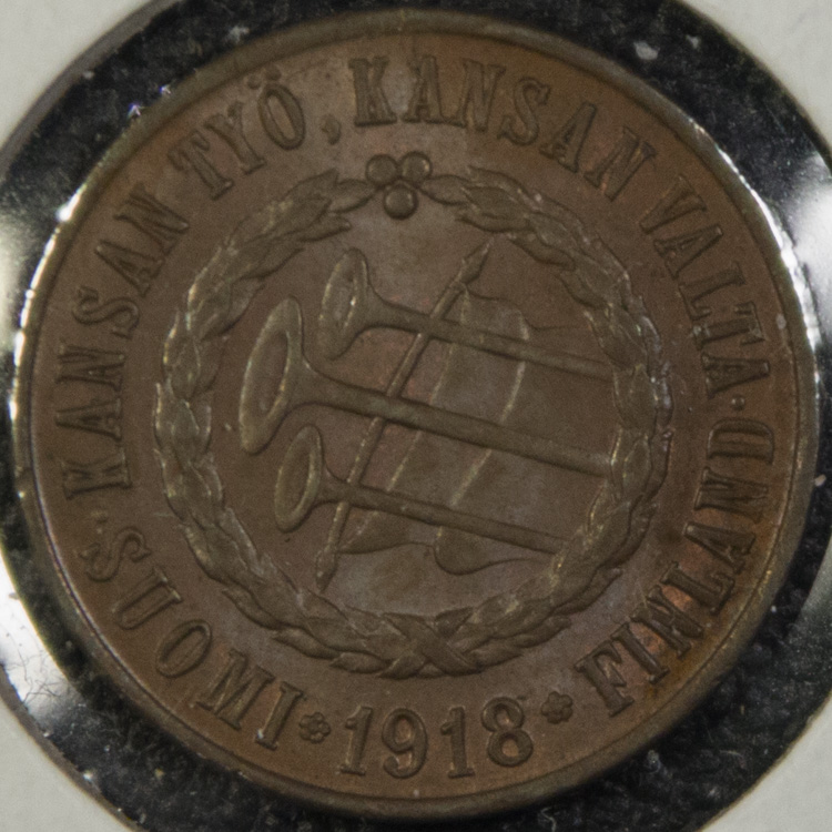 Finland-1918-5-Pennia-KM-21-Grade?