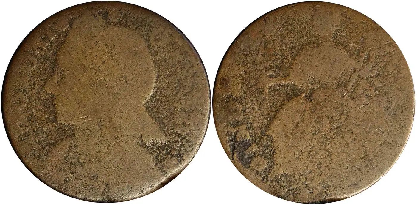 1787?-Mailed-Bust-Left-Connecticut-Colonial-With-A-Straight-Reverse