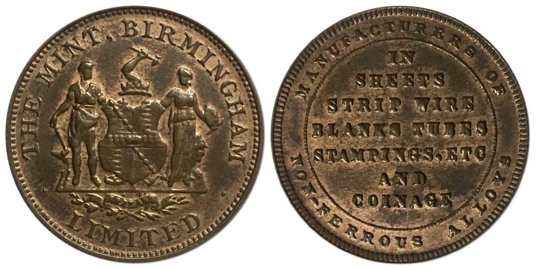 Heaton/Birmingham-Mint-Advertising,-Specimen-And-Pattern-Pieces
