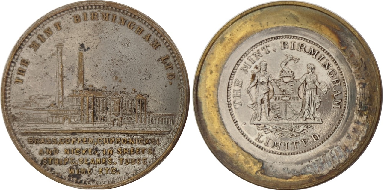 Heaton/Birmingham-Mint-Advertising,-Specimen-And-Pattern-Pieces