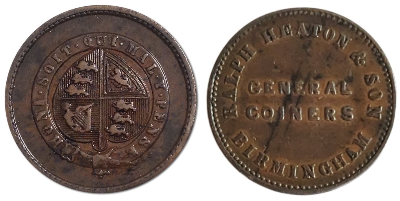 Heaton/Birmingham-Mint-Advertising,-Specimen-And-Pattern-Pieces