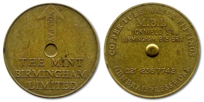 Heaton/Birmingham-Mint-Advertising,-Specimen-And-Pattern-Pieces