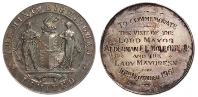 Heaton/Birmingham-Mint-Advertising,-Specimen-And-Pattern-Pieces