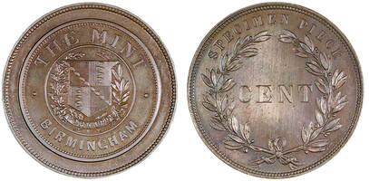 Heaton/Birmingham-Mint-Advertising,-Specimen-And-Pattern-Pieces