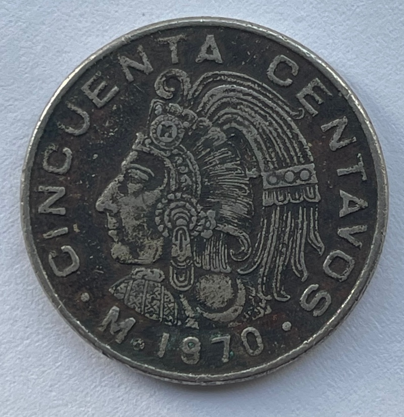1970-Mexico-50-Centavos---Weird-Colour,-Can't-Find-Any-Information-Need-Help