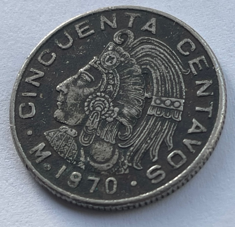 1970-Mexico-50-Centavos---Weird-Colour,-Can't-Find-Any-Information-Need-Help