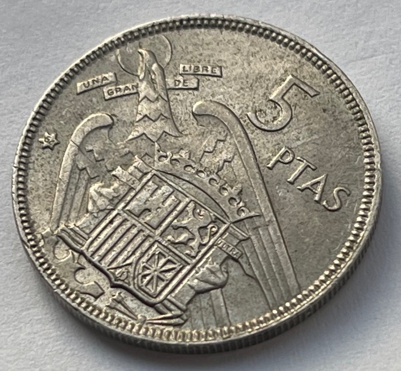 1957-Spanish-5-Peseta-Francisco-Franco---Grading?-Star-Reading?