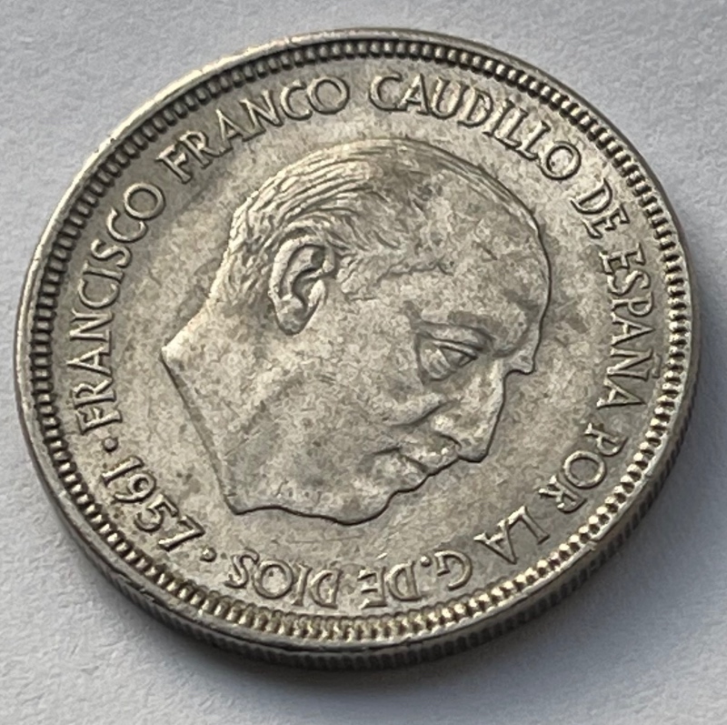 1957-Spanish-5-Peseta-Francisco-Franco---Grading?-Star-Reading?