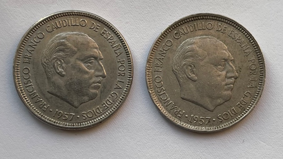 1957-Spanish-5-Peseta-Francisco-Franco---Grading?-Star-Reading?