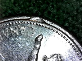1967-Canadian-Bobcat-25c-Error,-Or-Damage?