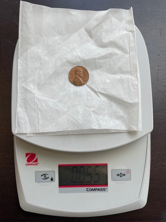 Poor-Mans-1955-Wheat-Penny-Error.-0.055-Grams-With-Light-Strike