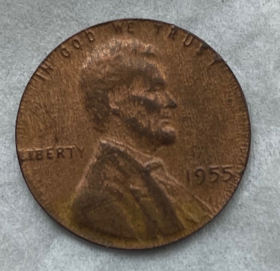 Poor-Mans-1955-Wheat-Penny-Error.-0.055-Grams-With-Light-Strike