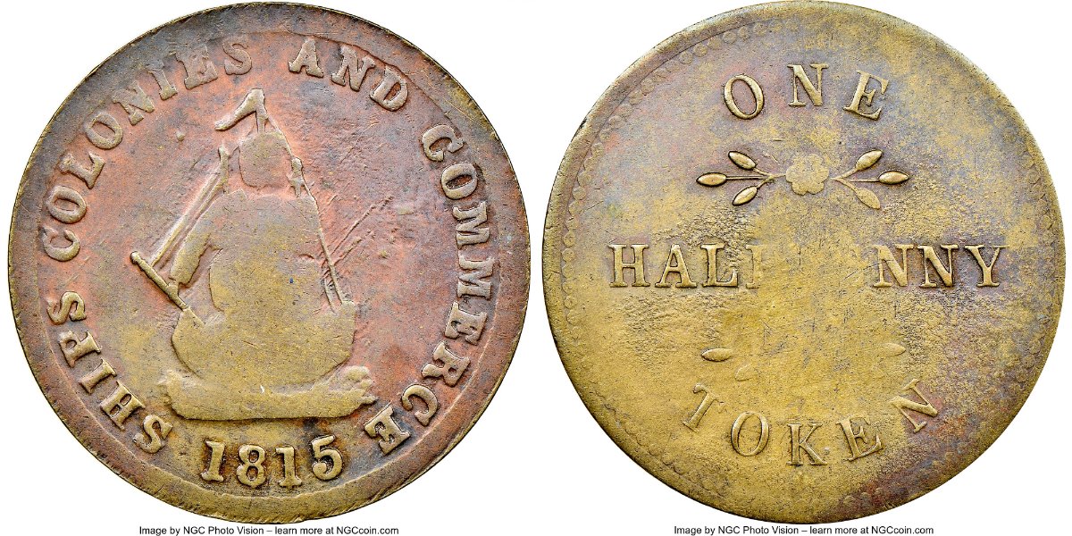 The-1815-Ships-Colonies-And-Commerce-Token,-Breton-995-Pe-9A