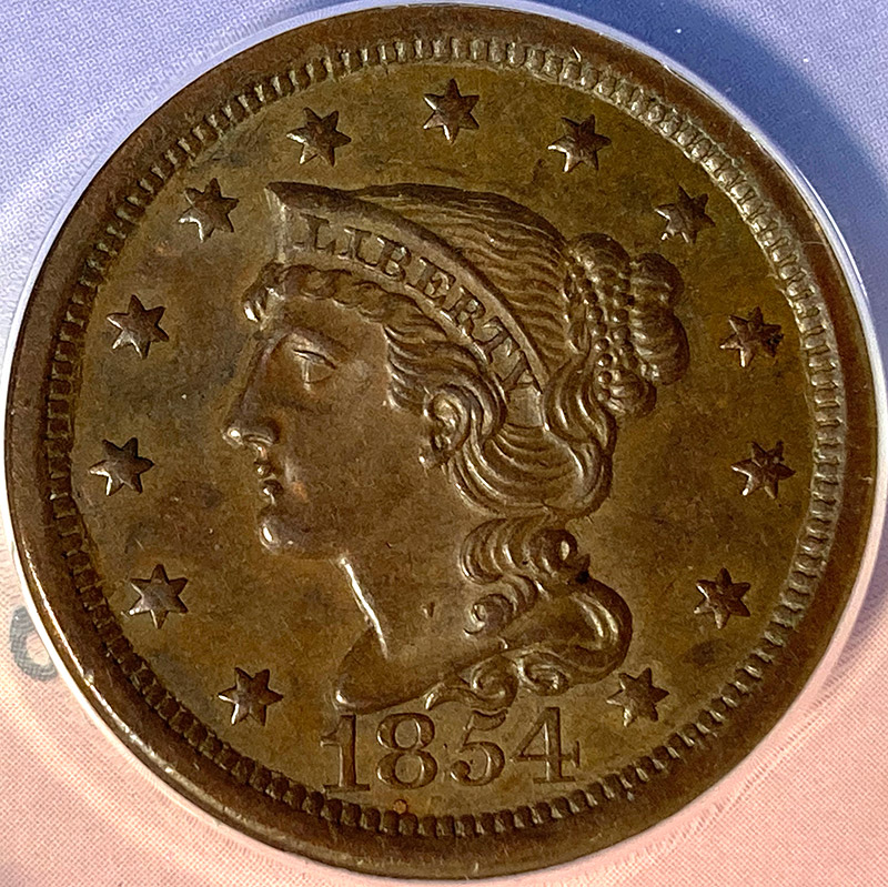 1854-Braided-Hair-Cent---Seller's-Pics---Slabbed---Thoughts?