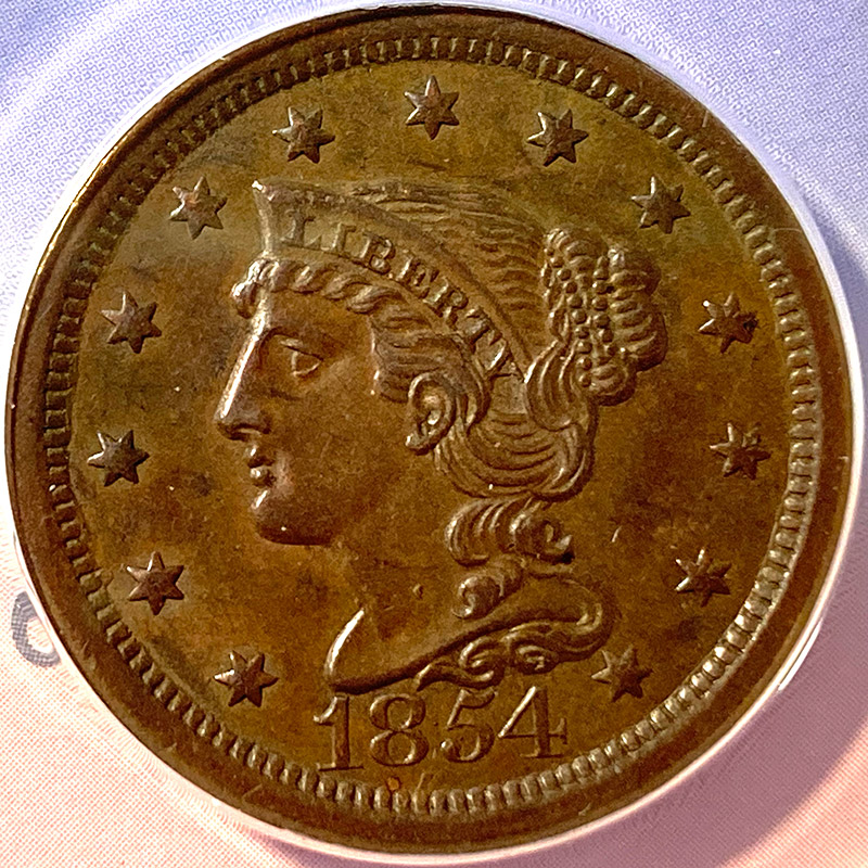 1854-Braided-Hair-Cent---Seller's-Pics---Slabbed---Thoughts?
