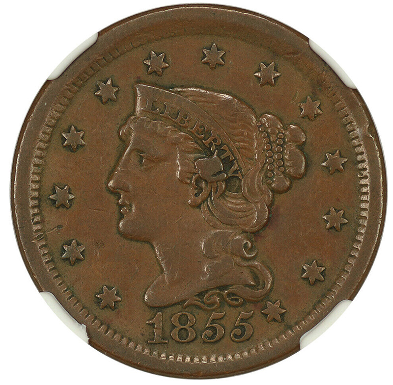 1855-Braided-Hair-Cent---Acetone-/-Verdicare-Experiment