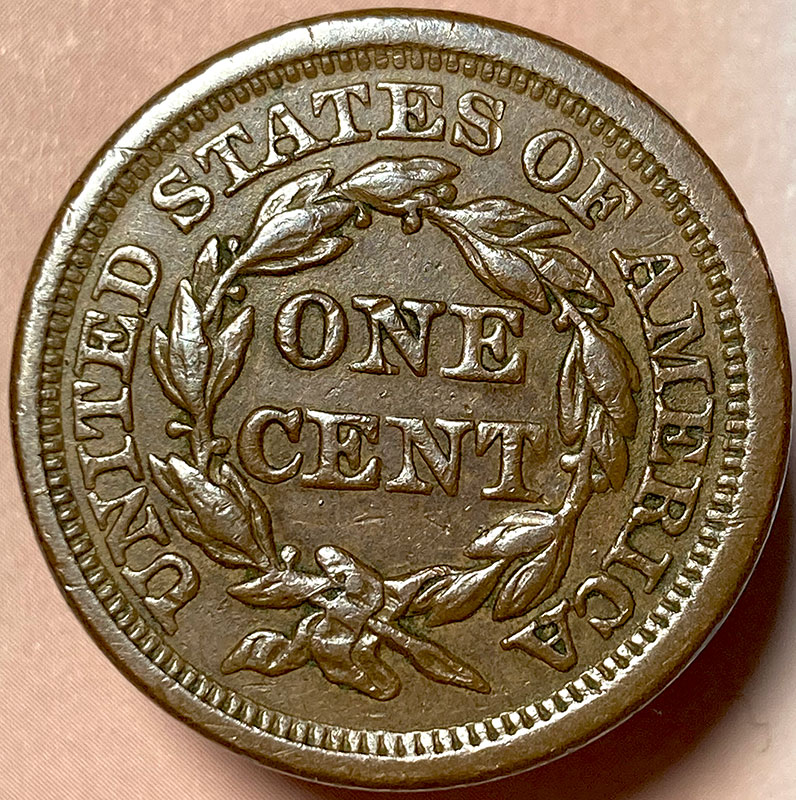 1857-Coronet-Cent-For-Evaluation-And-Grade