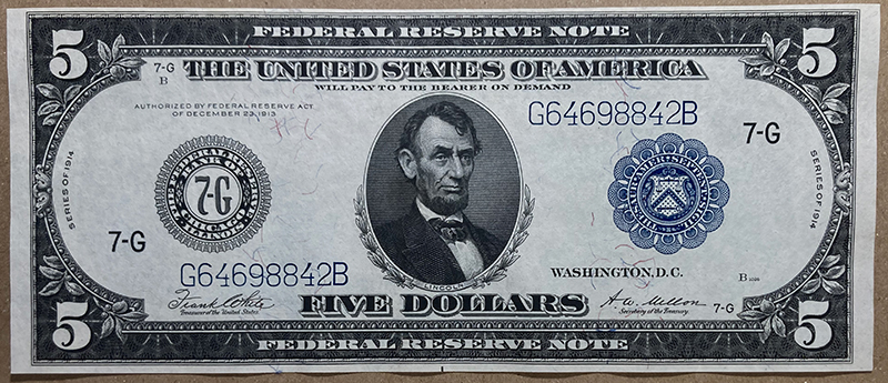 1914-$5-Federal-Reserve-Note---Opinions-And-Grade