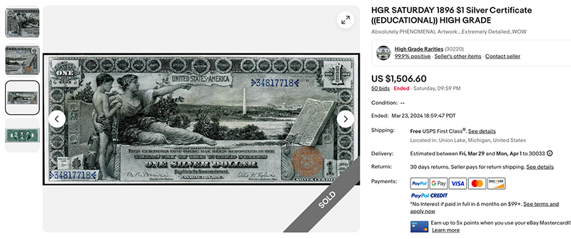 1896-$1-Educational-Silver-Cert---Need-Comments---Bidding-On-This-One