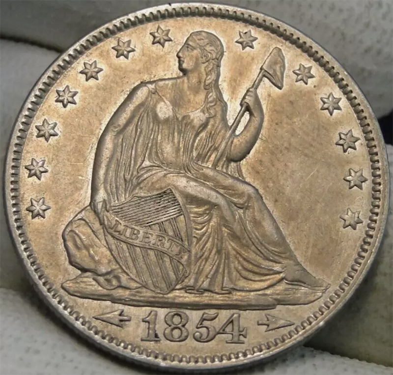 1854-Seated-Liberty-50c---Comments-And-Grade
