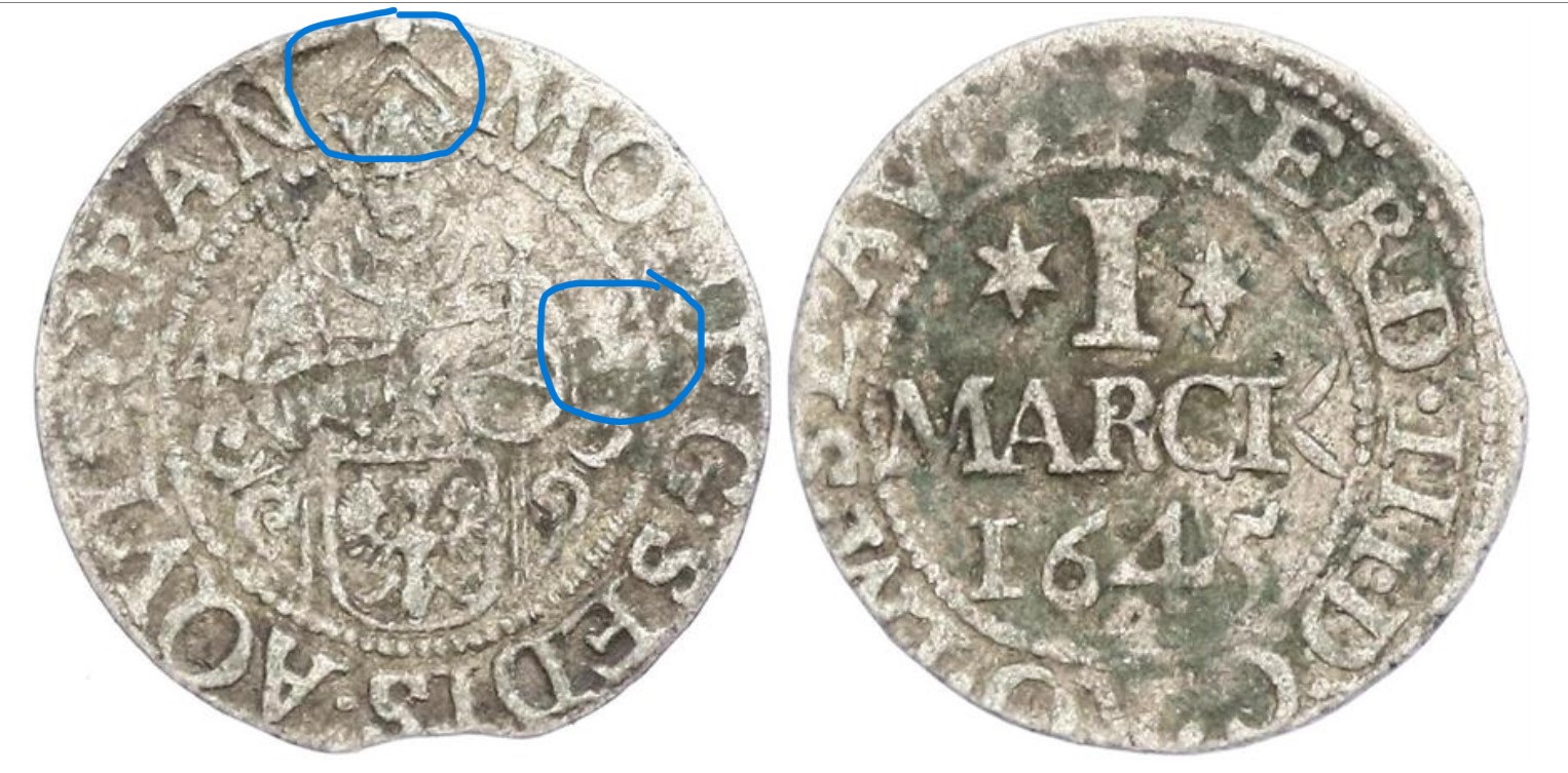 Aachen-Zwitter-1-Mark-1645/1648