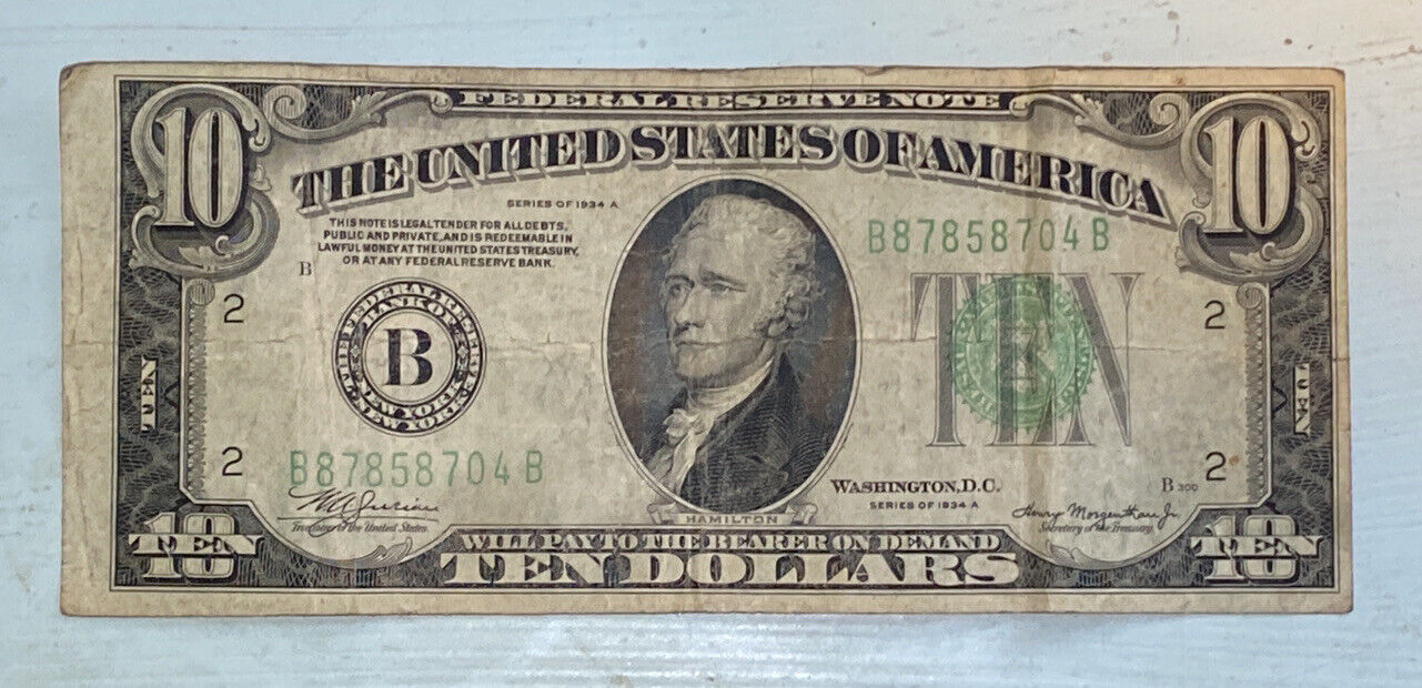 1934-A-Series-$10-Bill---Offset-Printing-Both-Sides?